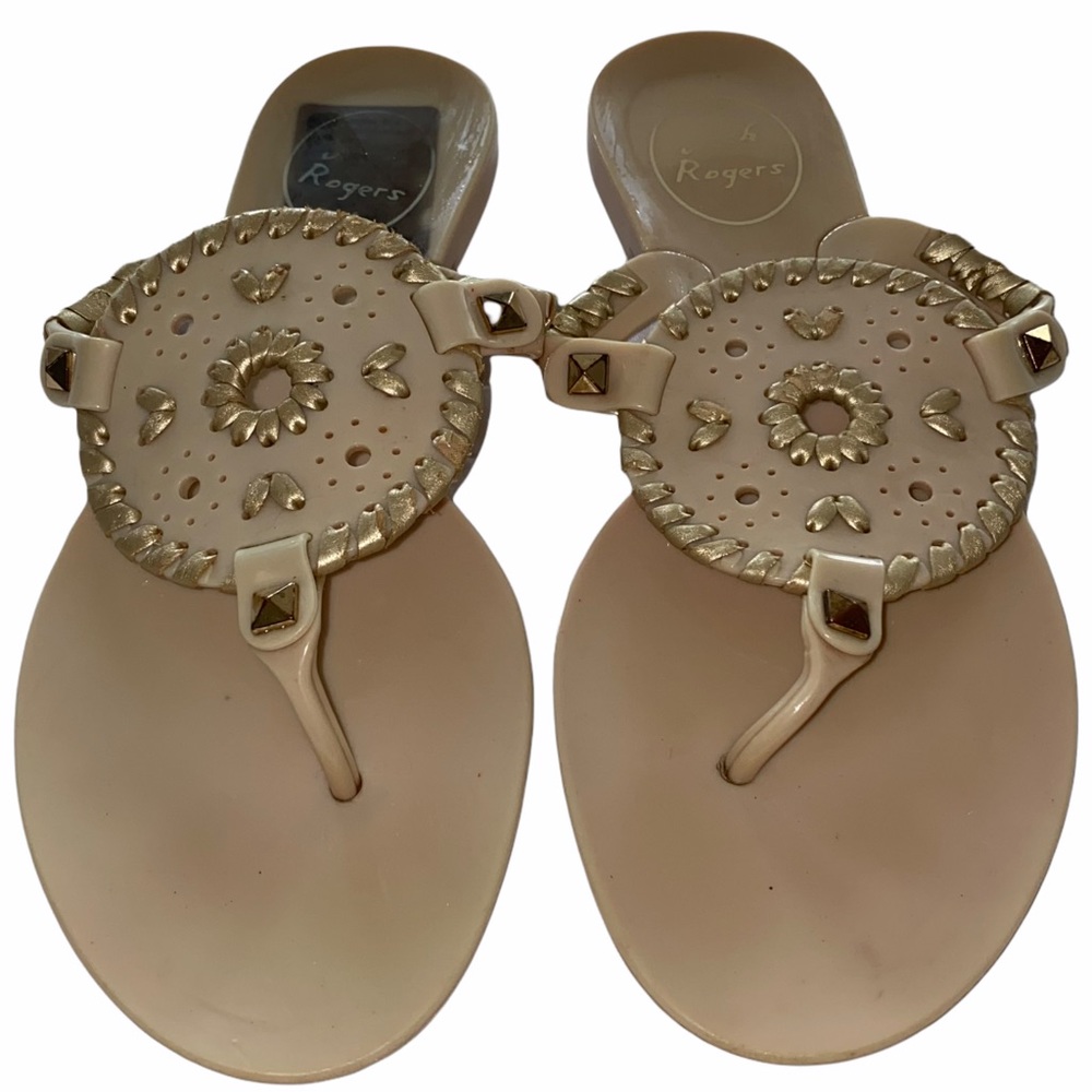 Jack Rogers Nude Georgica Jelly Sandals Flats Size 5